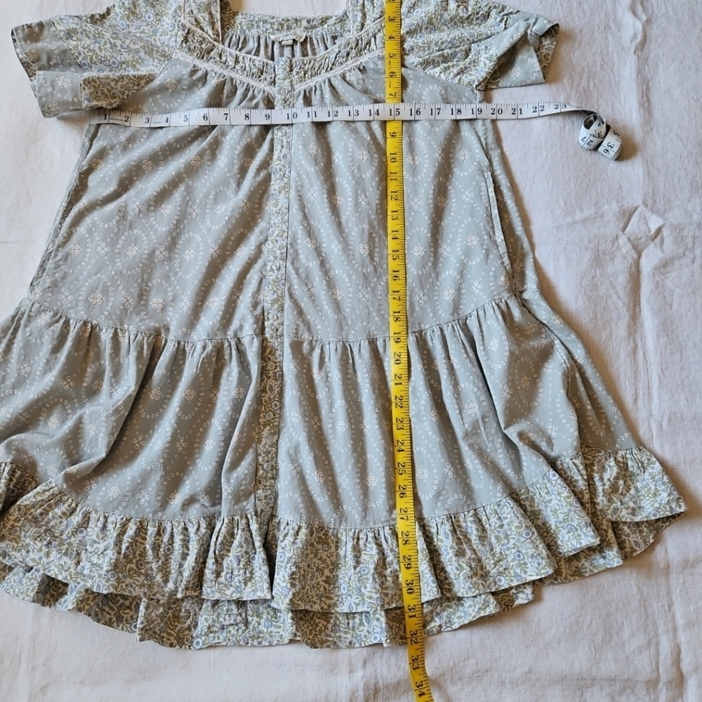 Umgee Floral Trapez & Swing Mini-Dress Short Sleeves With Pockets Size Small - Picture 3 of 14